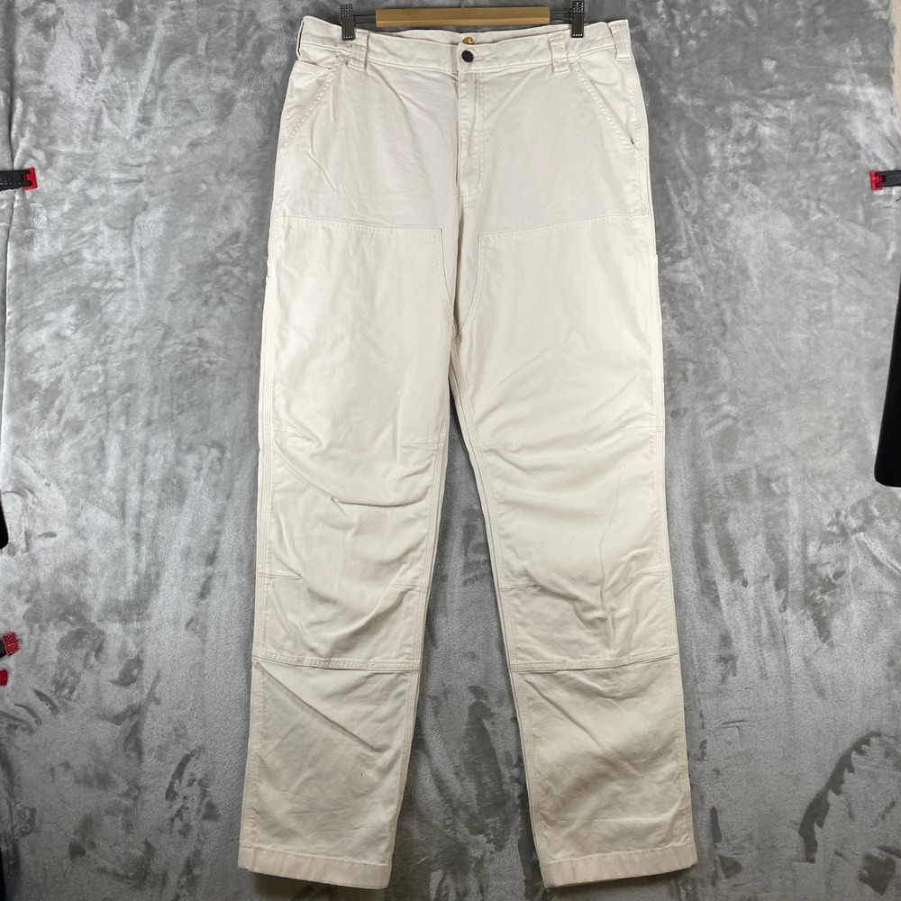 Carhartt Double Knee Work Pants Mens 36x36 Natural White Relaxed Fit 102802